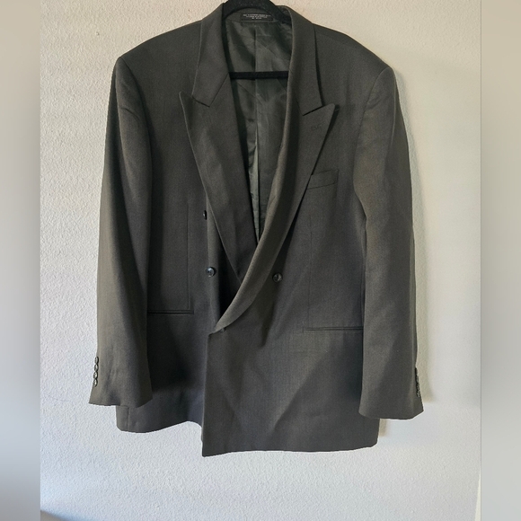 Jones New York Sports Coat 48L Gray Wool 6Button Small Hole In Back Career - Picture 2 of 15